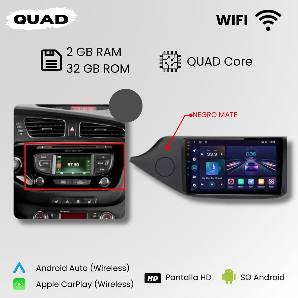 Android Auto Radio Carplay Kia Ceed Cee'd 2 2012-2018