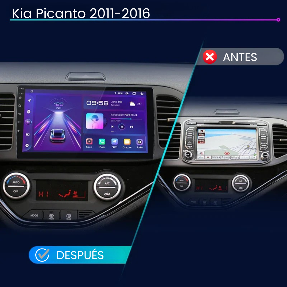 Android Autoradio Carplay Kia Picanto 2011-2016