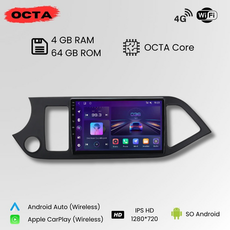 Android Autoradio Carplay Kia Picanto 2011-2016