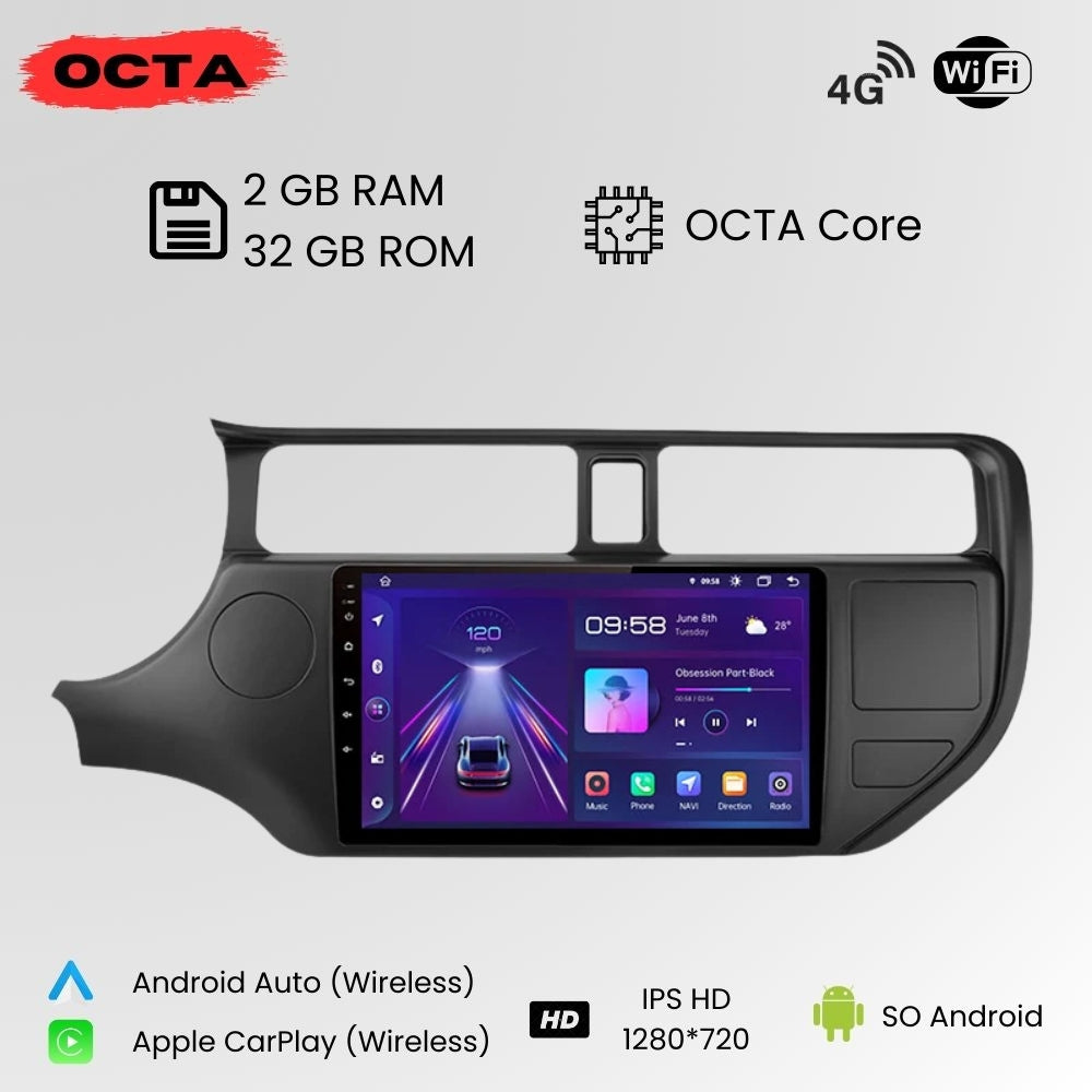 Radio Android Auto Carplay Kia Rio 2011-2015