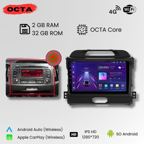 Android Autoradio Carplay Kia Sportage 3 2010-2016