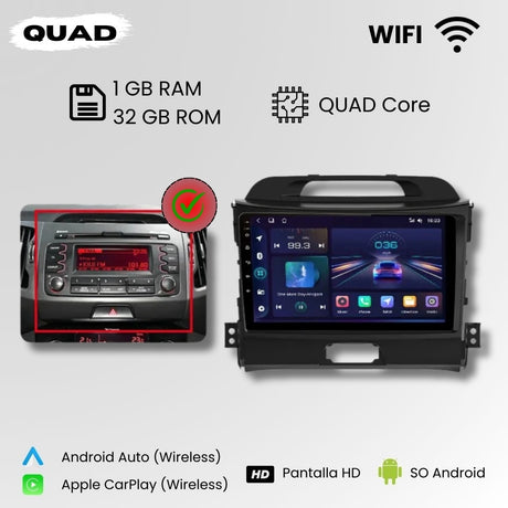 Android Autoradio Carplay Kia Sportage 3 2010-2016