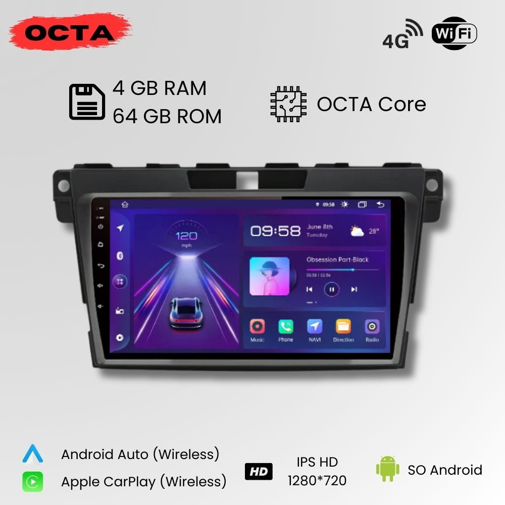 Radio Android Auto Carplay Mazda CX-7 CX7 2008 - 2015