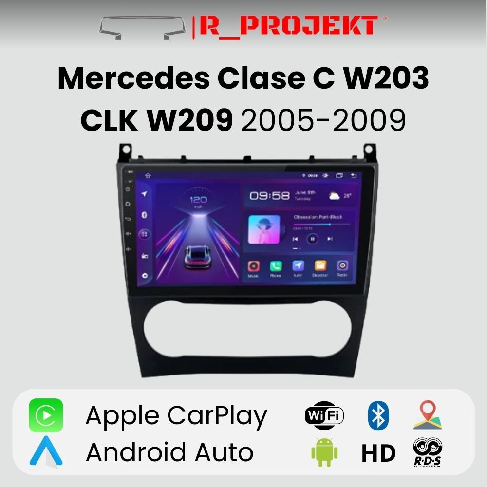 Android Auto Radio Carplay Mercedes C Class W203 CLK W209 2005-2009