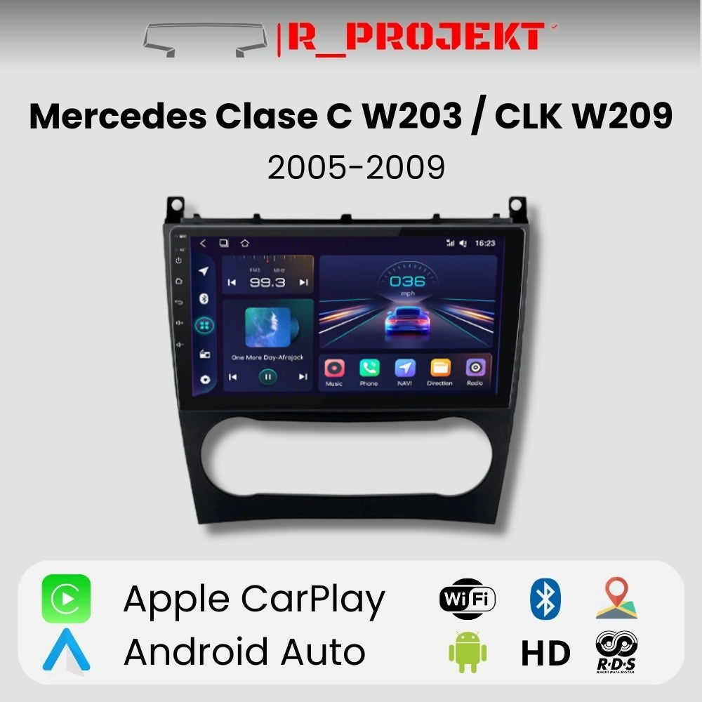 Radio Android Auto Carplay Mercedes Clase C W203 CLK W209 2005-2009