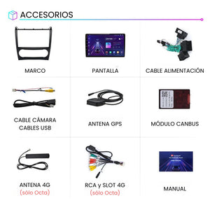 Android Auto Carplay Screen for Mercedes C-Class W203 CLK W209 2005-2009