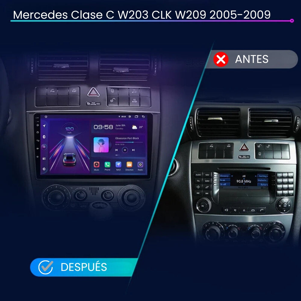 Android Autoradio Carplay Mercedes C-Klasse W203 CLK W209 2005–2009