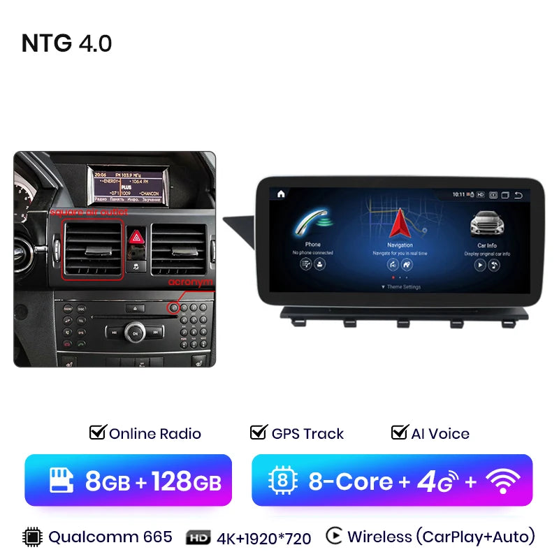 Android Autoradio Carplay Mercedes GLK Klasse X204 2008 - 2015