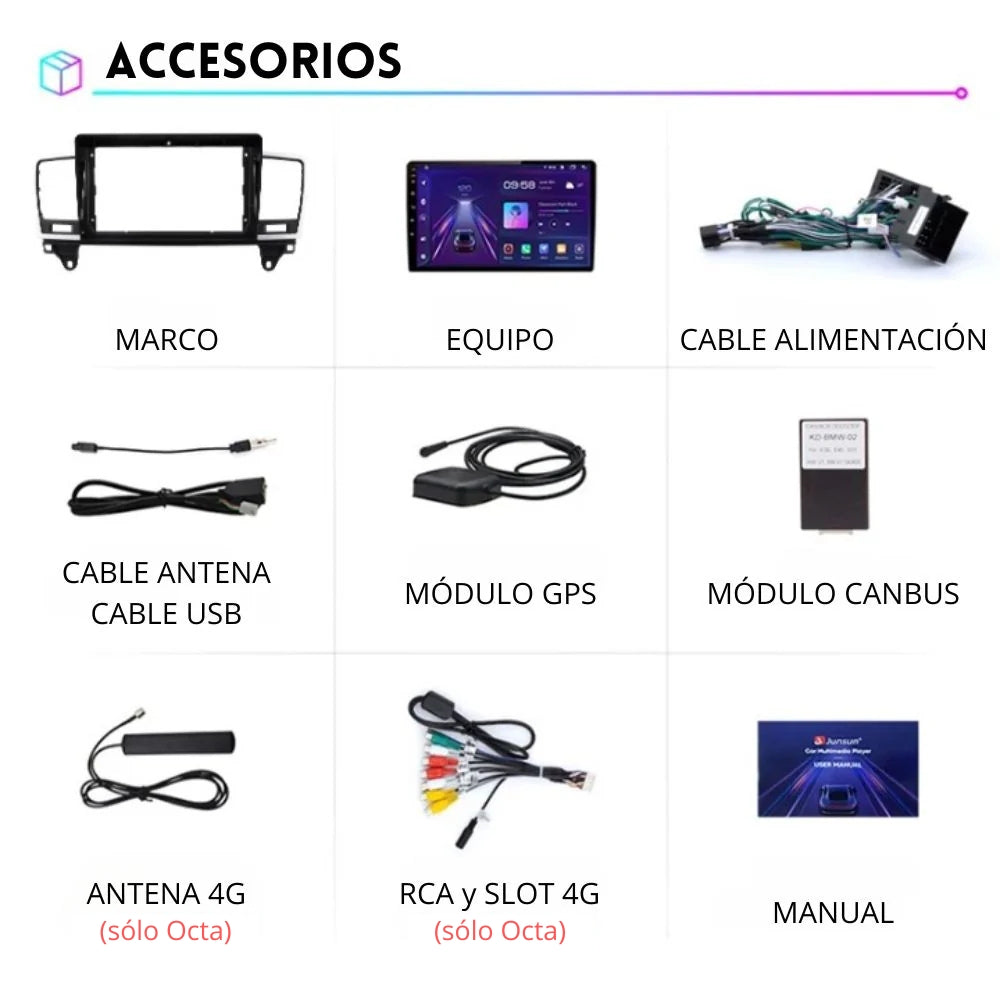 Radio Android Auto Carplay Mercedes Clase M ML W166 2011 - 2015