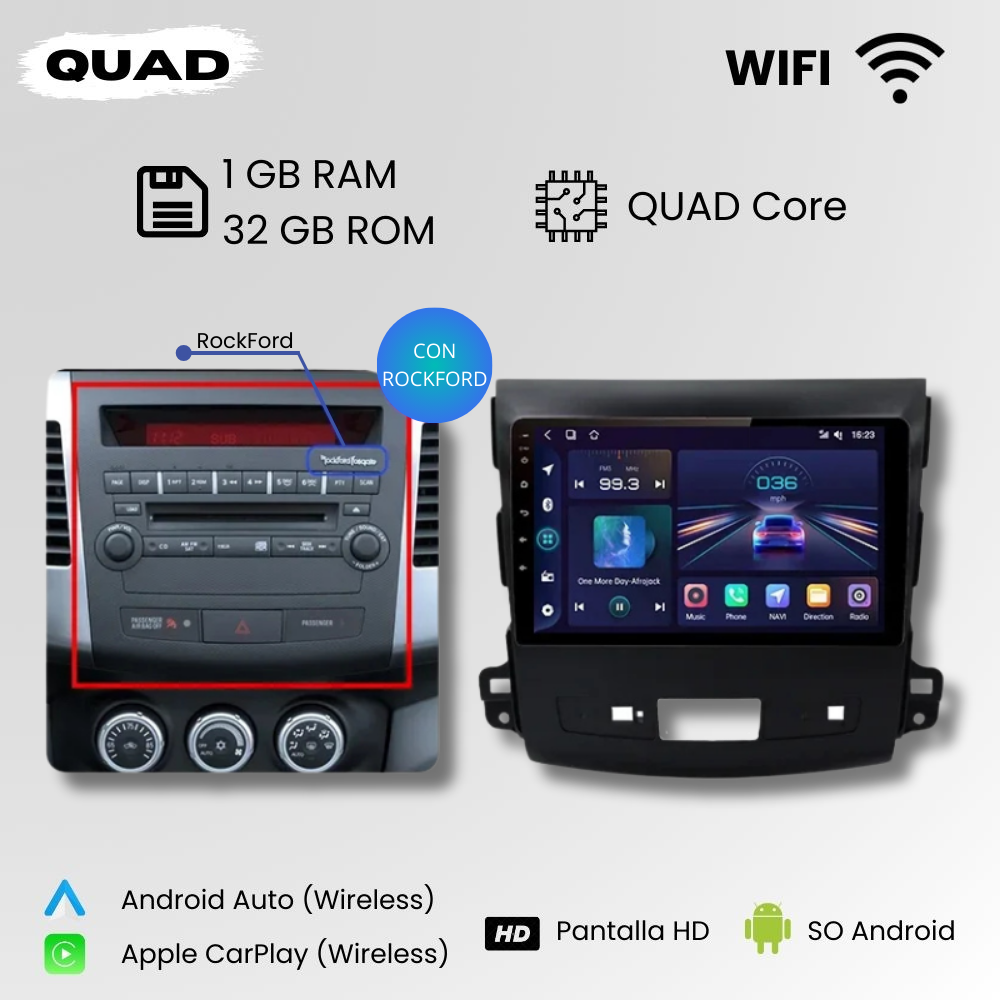 Android Auto Radio Carplay Mitsubishi Outlander 2 | Citroen C-Crosser | Peugeot 4007 2005-2011