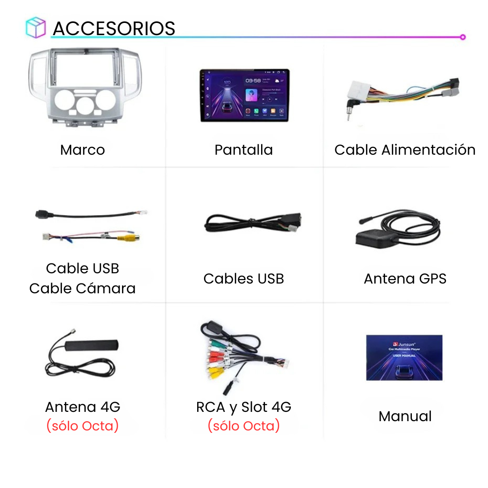 Radio Android Auto Carplay Nissan NV200 2009-2016