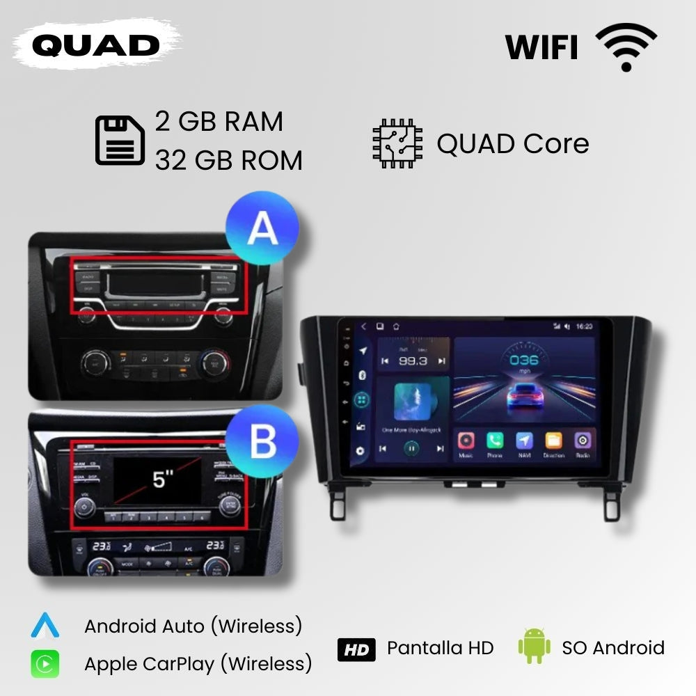 Radio Android Auto Carplay Nissan Qashqai J11 2013-2017 X-Ttrail 3 T32 2013-2015