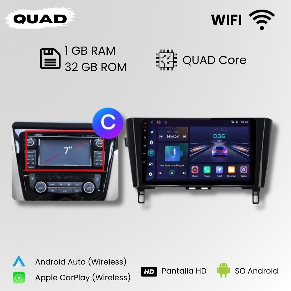 Radio Android Auto Carplay Nissan Qashqai J11 2013-2017 X-Ttrail 3 T32 2013-2015