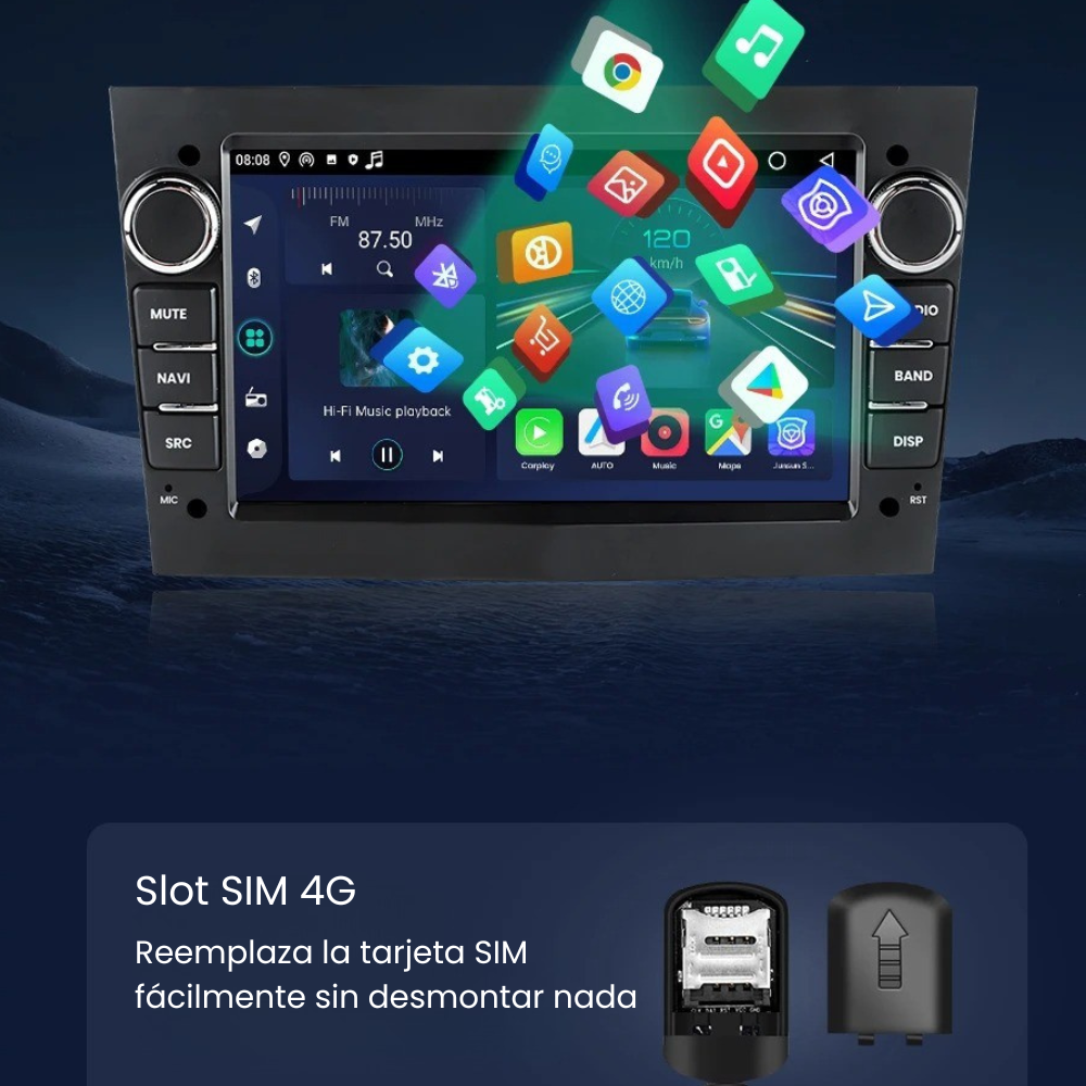 Radio Android Auto Carplay Opel Astra H Corsa D Antara Vectra C Signum Meriva Vivaro Tigra