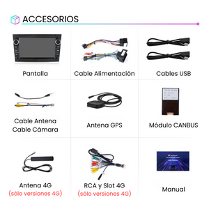 Pantalla Android Auto Carplay Opel Astra H Corsa D Antara Vectra C Signum Meriva Vivaro Tigra