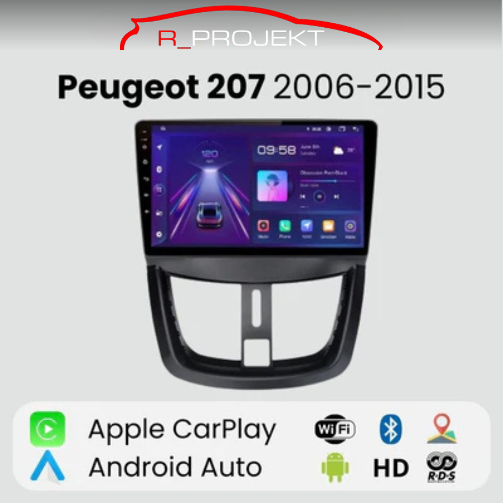 Radio Android Auto Carplay Peugeot 207 2006 - 2015