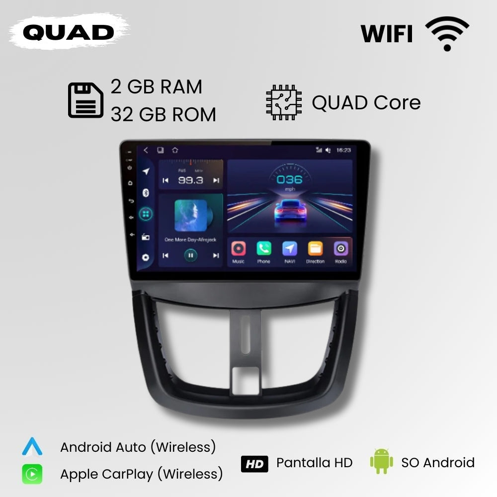 Radio Android Auto Carplay Peugeot 207 2006 - 2015