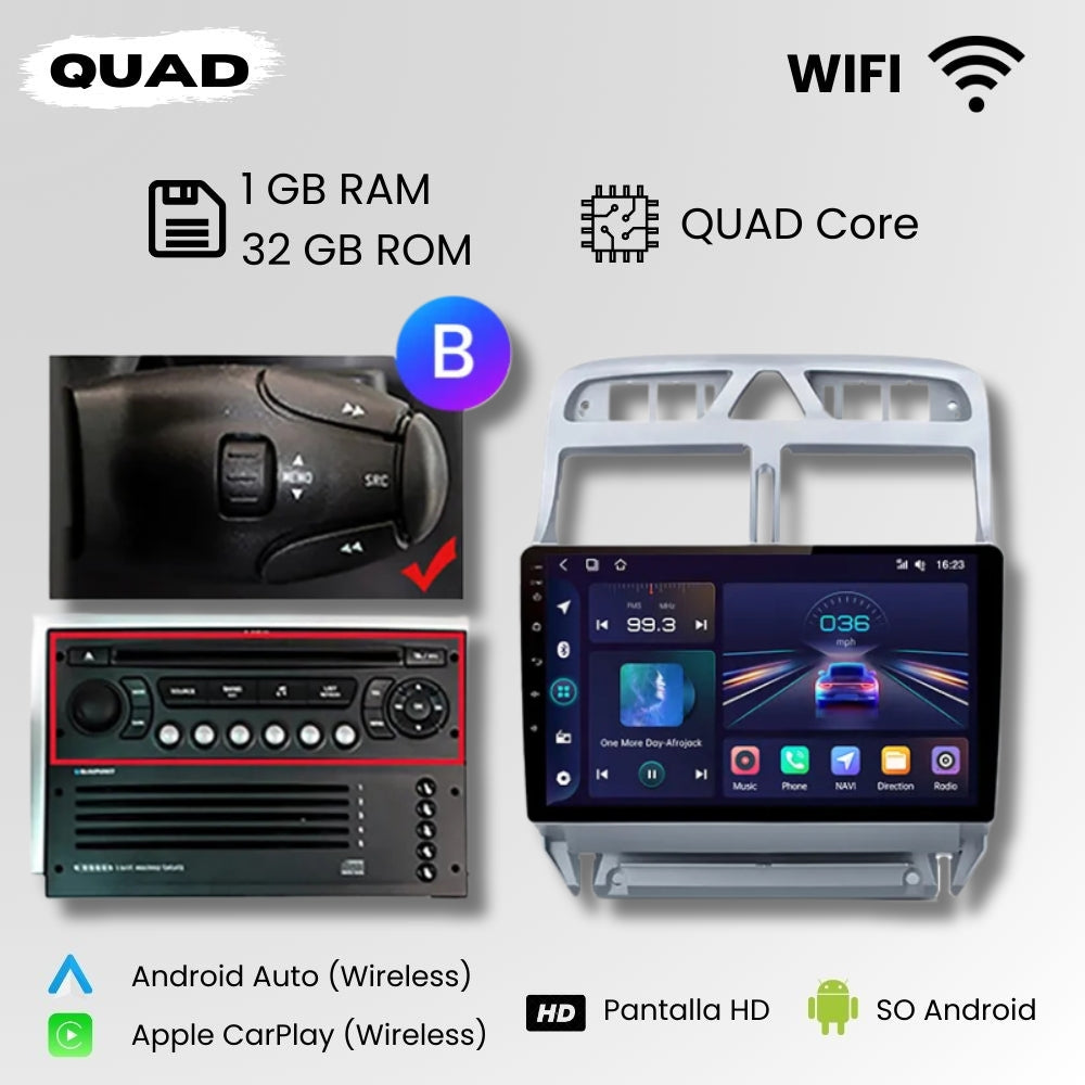 Android Autoradio Carplay Peugeot 307 307CC 307SW 2002 - 2013