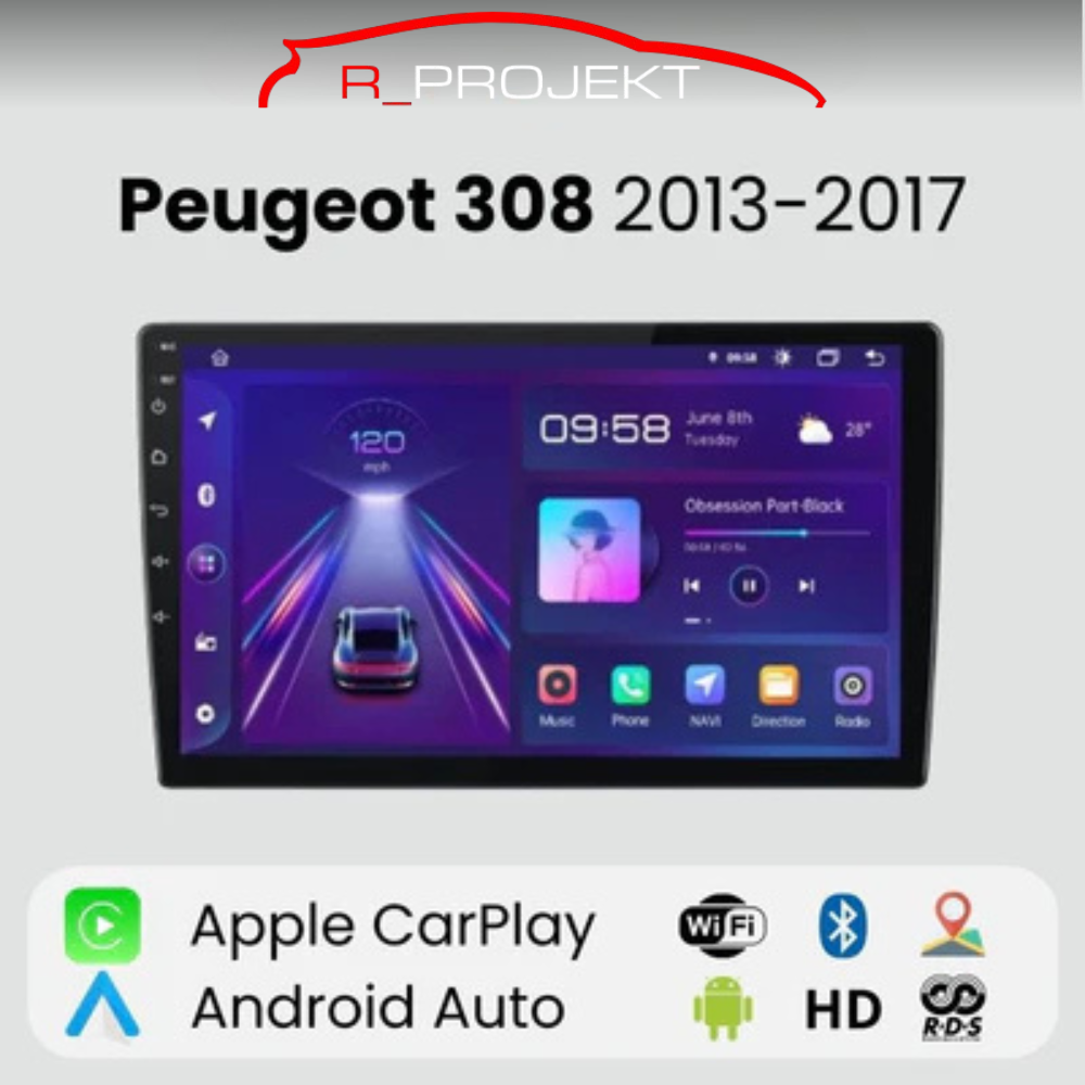 Radio Android Auto Carplay Peugeot 308 2013 - 2017
