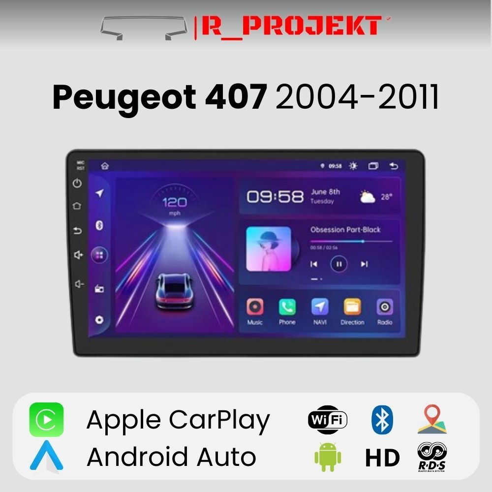 Android Autoradio Carplay Peugeot 407 2004 - 2011