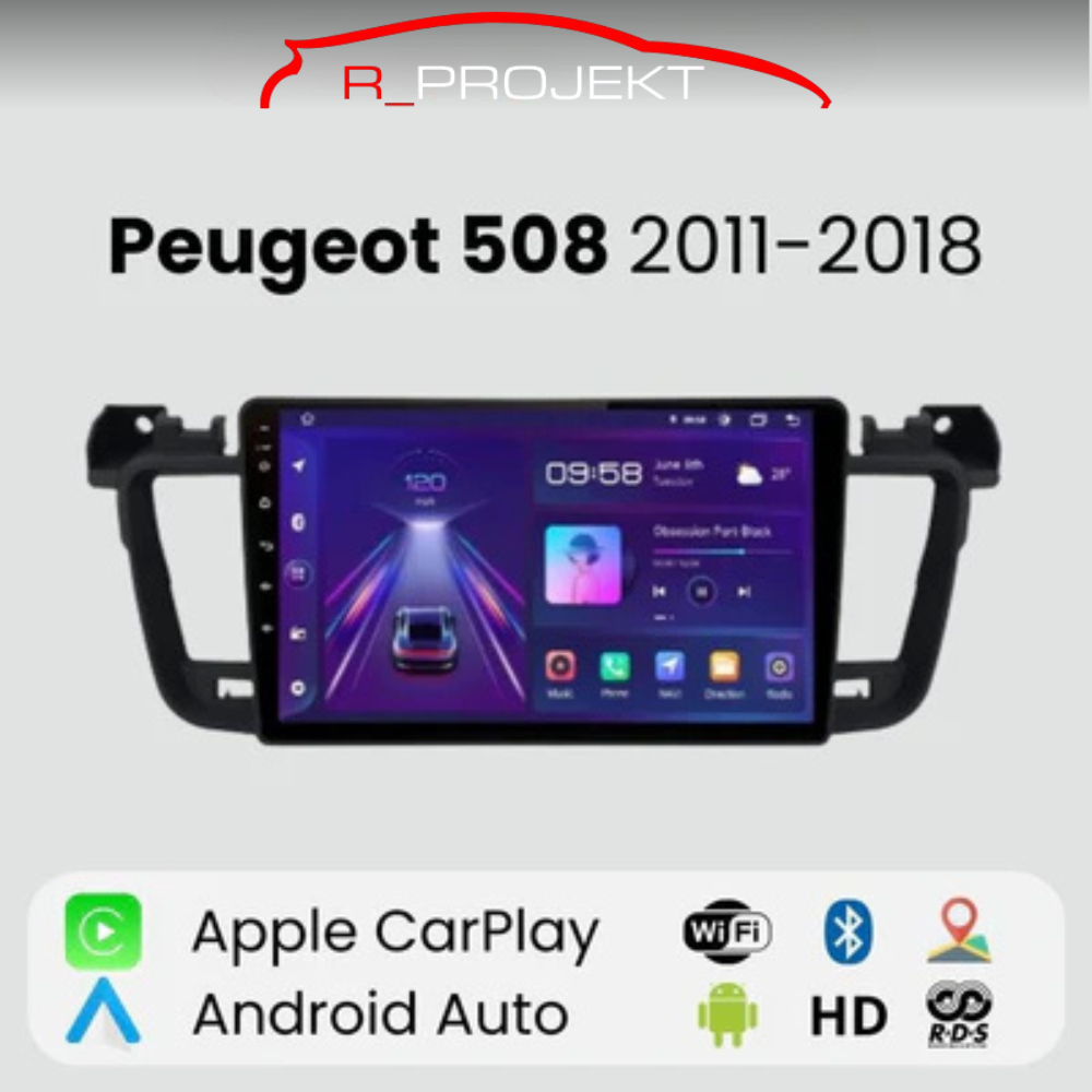 Radio Android Auto Carplay Peugeot 508 2011 - 2018