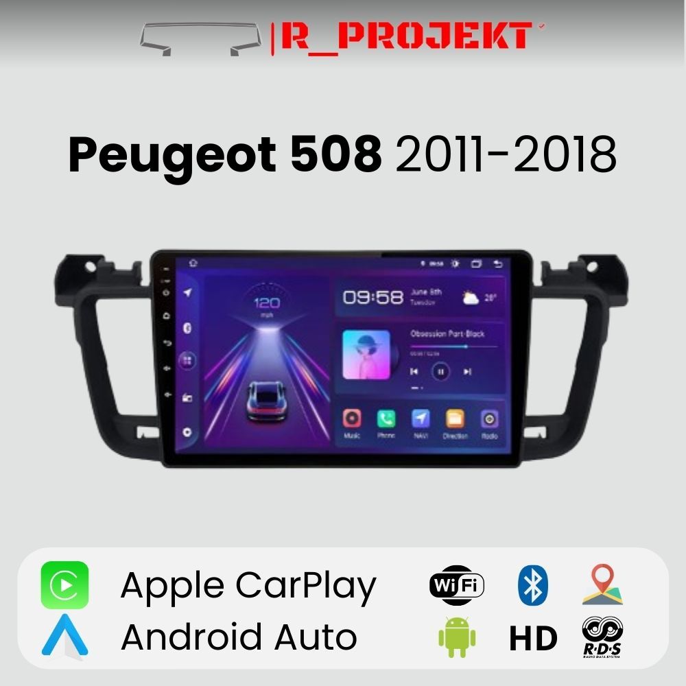 Android Auto Radio Carplay Peugeot 508 2011 - 2018