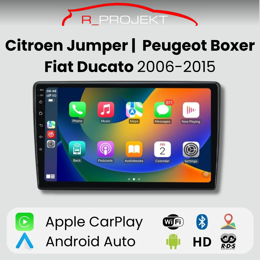 Android Auto Radio Carplay Peugeot Boxer 2 Citroen Jumper 2 Fiat Ducato 2006-2015
