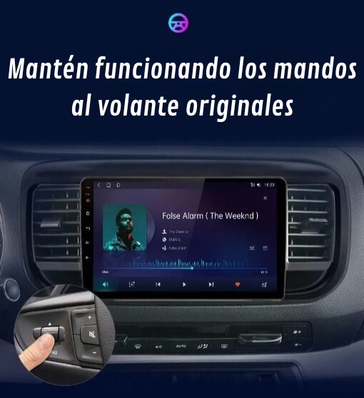 8-core 4G+64G Android 13 Autoradio Voor Peugeot Expert 3 / Citroen Jumpy 3 / SpaceTourer 2016-2021, 9-inch IPS Touchscreen Met DSP, Draadloze CarPlay, Android Auto, GPS, Wi-Fi, Bluetooth, FM RDS, Achteruitrijcamera