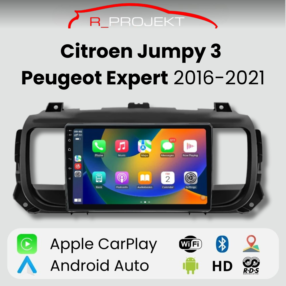Radio Android Auto Carplay Peugeot Expert 3 Citroen Jumpy 3 SpaceTourer 2016 - 2021