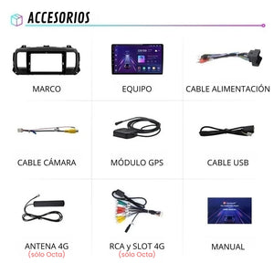 Android Auto Carplay Screen Peugeot Expert 3 Citroen Jumpy 3 SpaceTourer 2016 - 2021