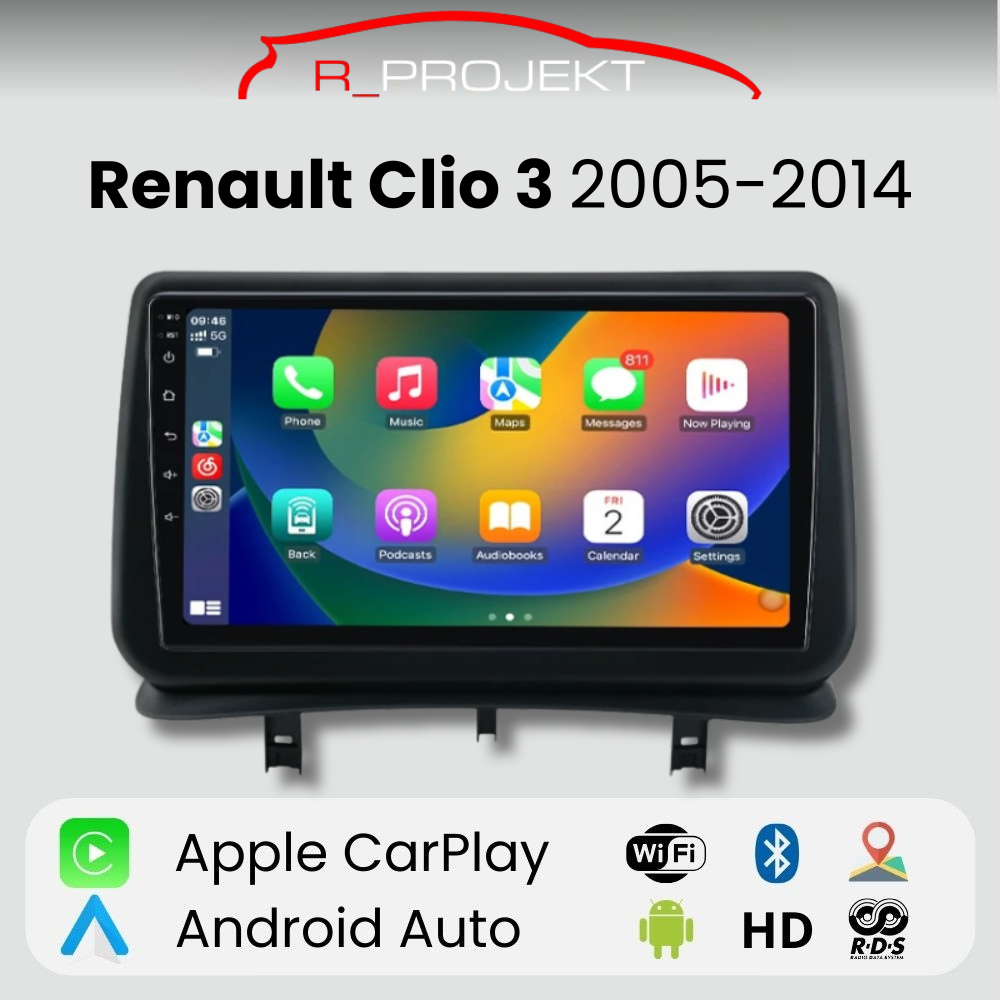 Radio Android Auto Carplay Renault Clio 3 2005-2014