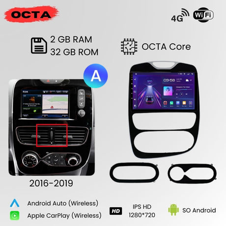 Radio Android Auto Carplay Renault Clio 4 Zoe 2012-2019