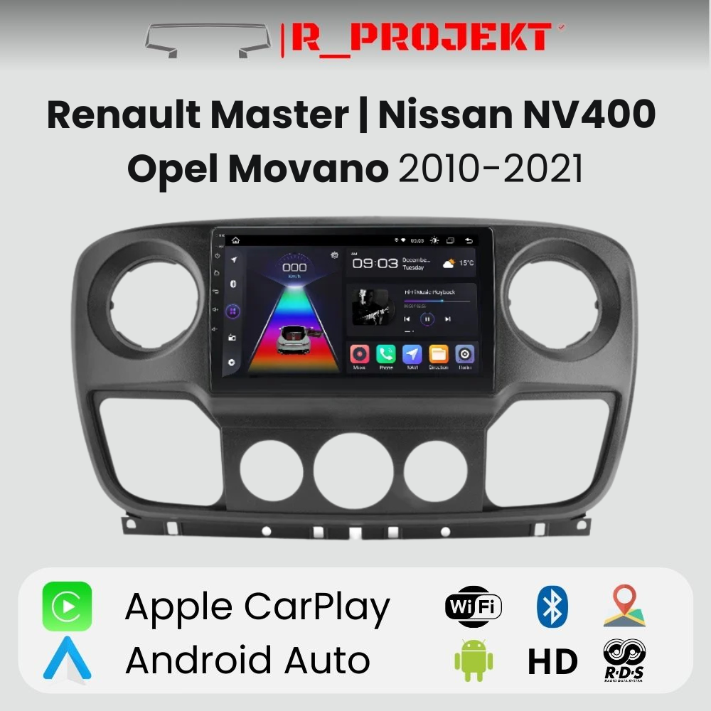 Radio Android Auto Carplay Renault Master Nissan NV400 Opel Movano 2010-2021