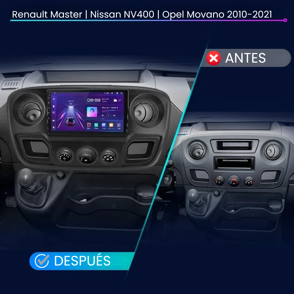 Radio Android Auto Carplay Renault Master Nissan NV400 Opel Movano 2010-2021