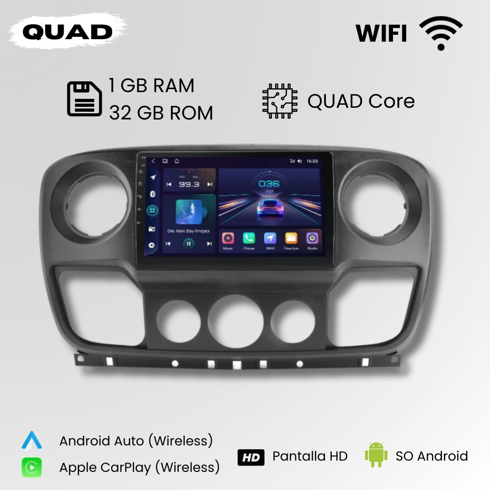 Radio Android Auto Carplay Renault Master Nissan NV400 Opel Movano 2010-2021