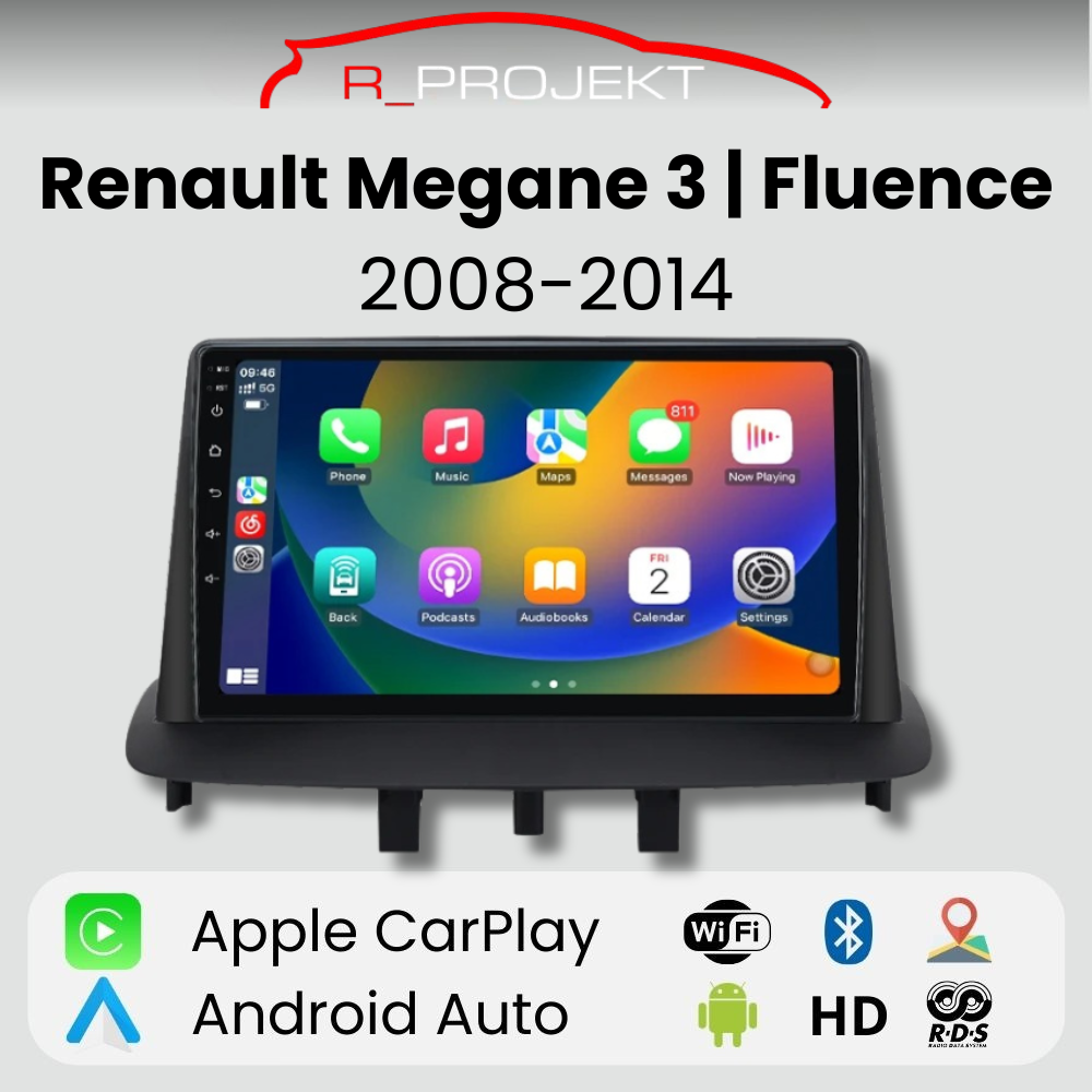 Radio Android Auto Carplay Renault Megane 3 Fluence 2008-2014