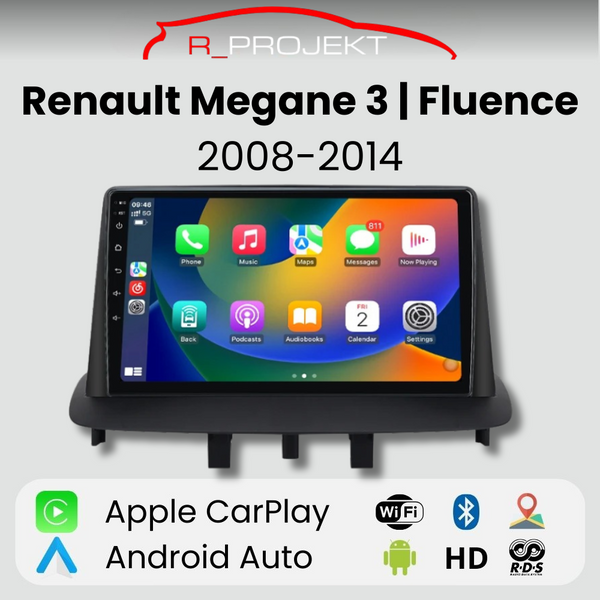 Android Auto Radio Carplay Renault Megane 3 Fluence 2008-2014