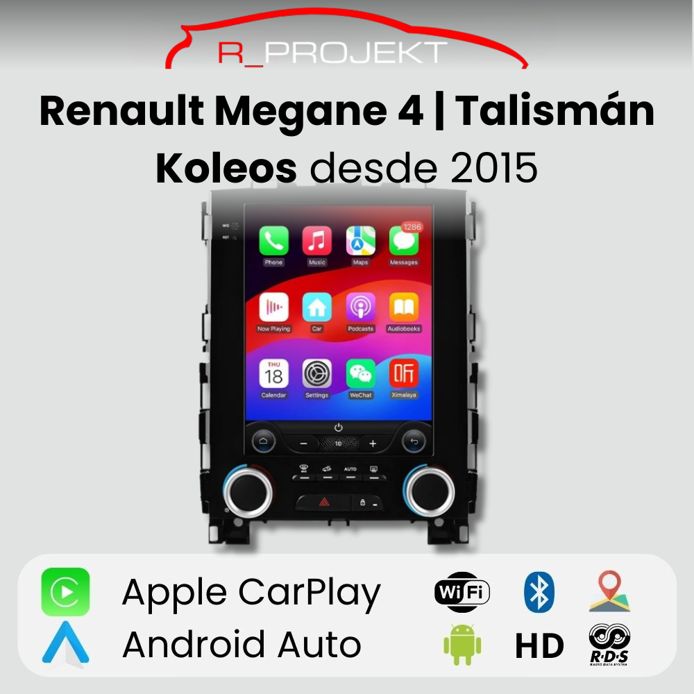 Radio Android Auto Carplay Renault Megane 4 Talismán Koleos 2015-2019
