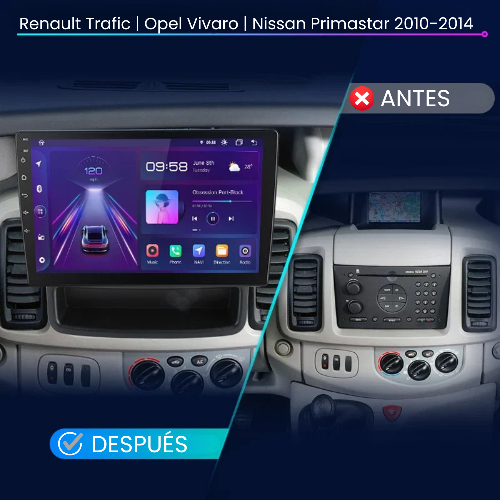 Android Auto Carplay Radio Renault Trafic | Opel Vivaro | Nissan Primastar 2010-2014