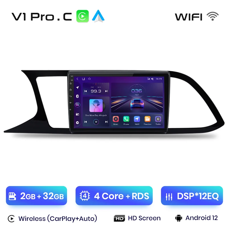 8G+128G carplay android auto radio coche con pantalla For Seat Leon 2 MK2 1P