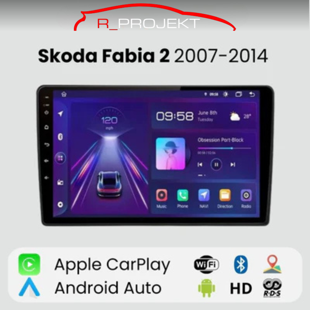 Radio Android Auto Carplay Skoda Fabia 2 2007 - 2014