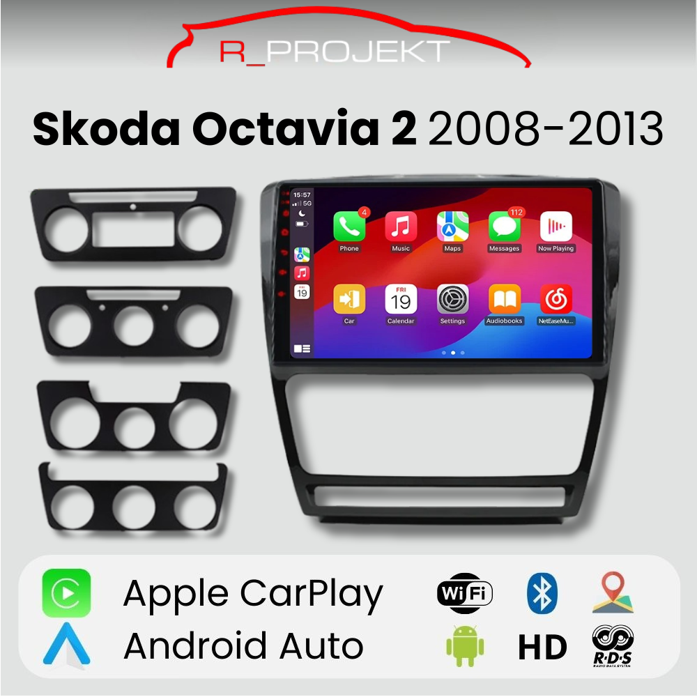 Android Auto Carplay Screen Skoda Octavia 2 2008-2013