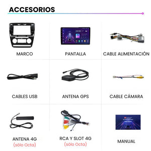 Android Auto Carplay Screen Skoda Octavia 2 2008-2013