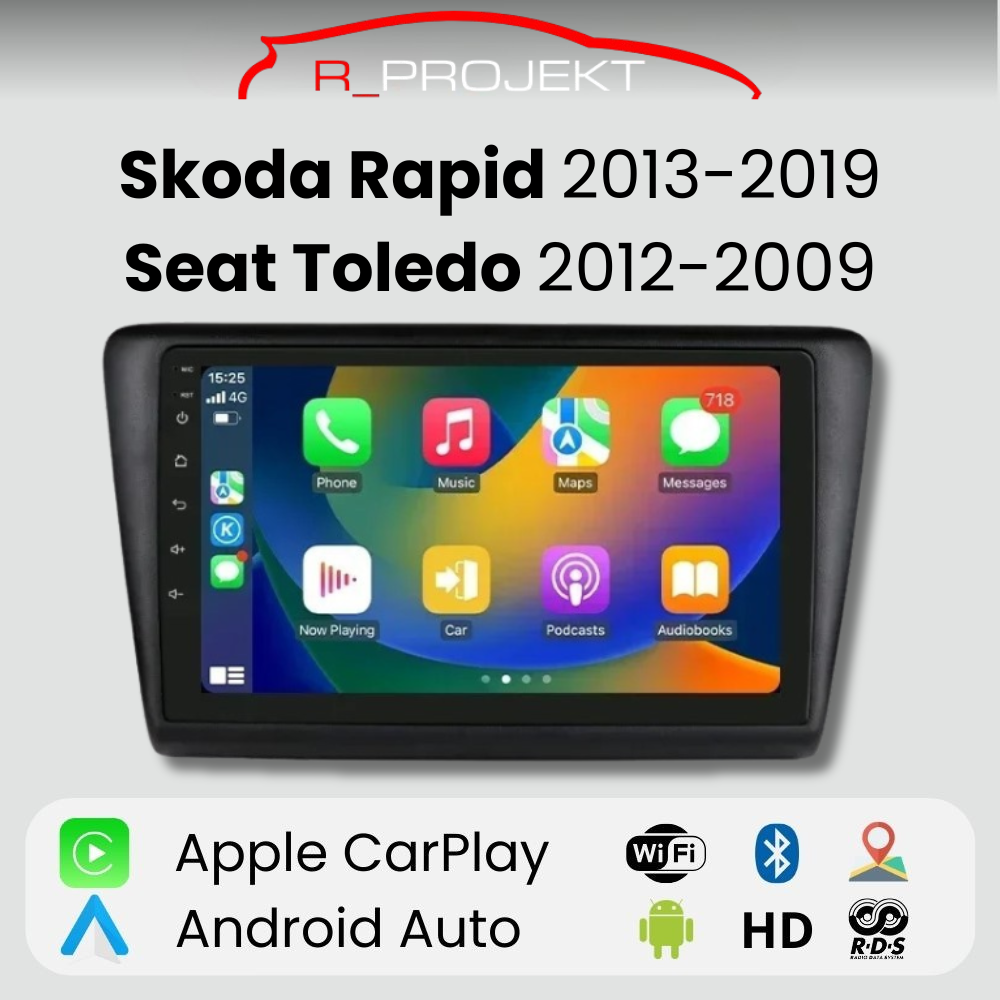 Android Auto Radio Carplay Skoda Rapid 2013 -2019 Seat Toledo 2012-2019