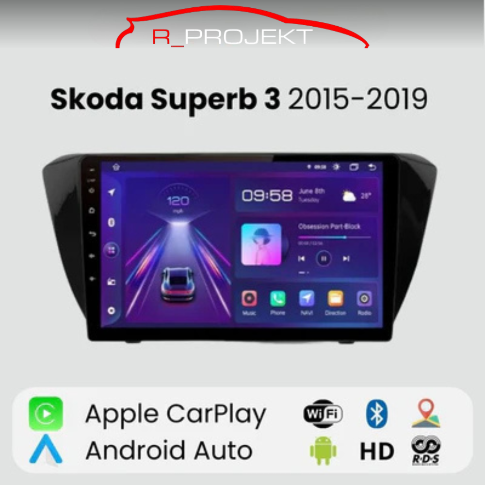 Radio Android Auto Carplay Skoda Superb 3 2015 - 2019
