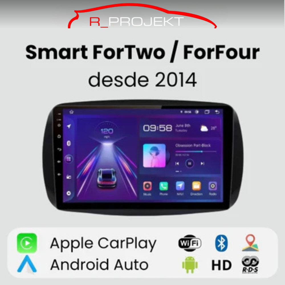 Android Autoradio Carplay Smart ForTwo / ForFour 2014-