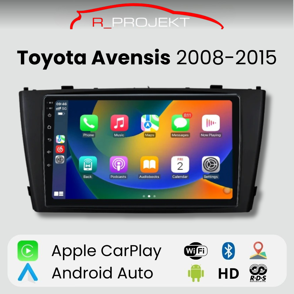 Android Auto Radio Carplay Toyota Avensis 2008-2015