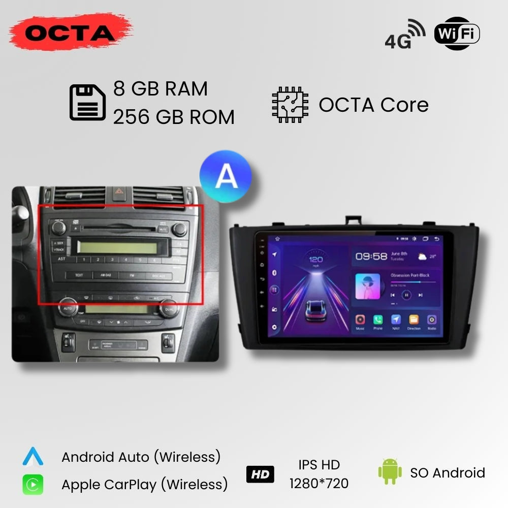 Android Auto Radio Carplay Toyota Avensis 2008-2015