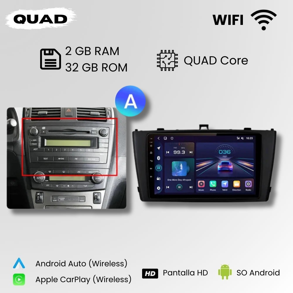 Android Auto Radio Carplay Toyota Avensis 2008-2015