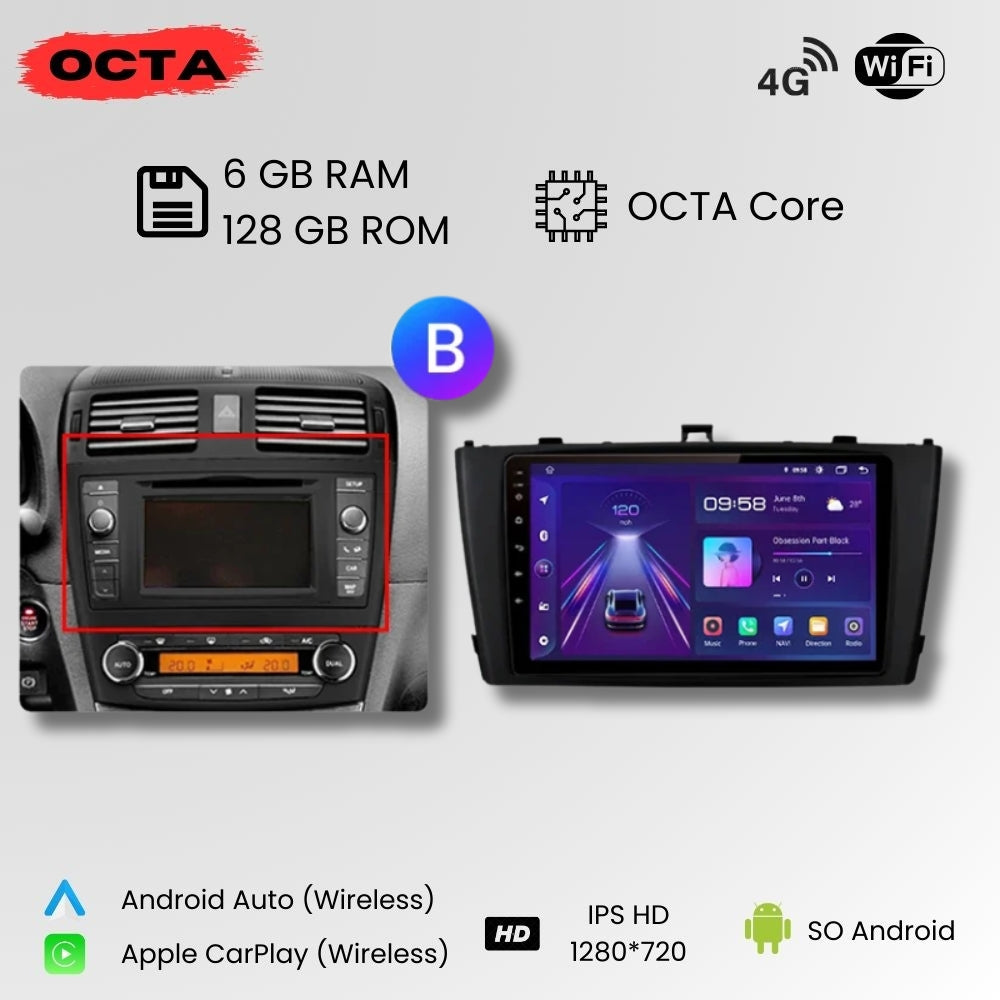 Android Auto Radio Carplay Toyota Avensis 2008-2015